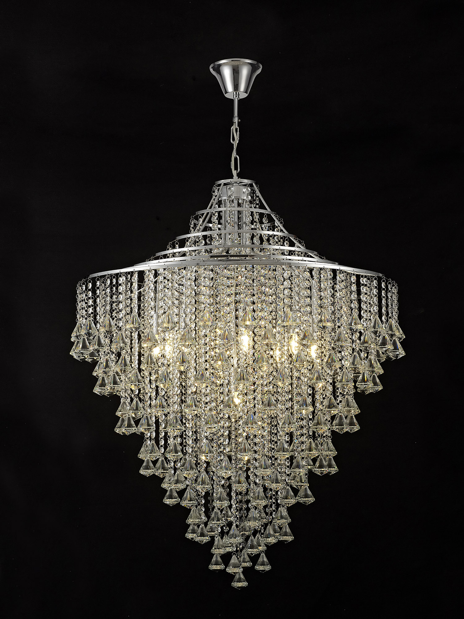 IL30773  Inina Crystal Chandelier 9 Light (27.7kg) Polished Chrome